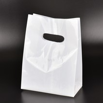 월드몰 PE 유백 무지 비닐쇼핑백 소 100개 16 x 7 x 27 cm