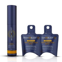 Brush on Block Mineral Ready For Anything 키트 파우더 선크림 반투명 SPF 30 브러시 친환경 리필 2개 포함, Single with 2 Eco Refills, Translucent