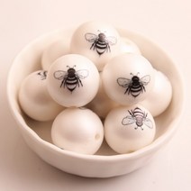 Kwoi Vita 커스텀 20MM 100 피스 청키 아크릴 프린트 허니비 비즈 아이 목걸이 쥬얼리