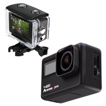 국내브랜드 2400만화소 에이스원 Xpro2 액션캠 4K UHD 손떨림방지 슬로모션 타임랩스기능 자전거 액션캠 블랙박스 오토바이 바이크 블랙박스 각종액세서리 포함, 챠콜블랙