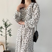포미데이 빅사이즈 셔링 꽃무늬 롱 원피스