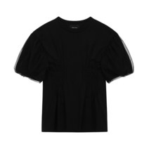 22FW SIMONE ROCHA 시몬로샤 스컬프 튤 반팔 티셔츠 블랙/화이트 TS3390553