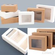 사각 투명창 선물상자 초콜릿상자 초콜릿포장 상자 투명마카롱상자, 소-화이트