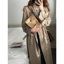 여성트렌치코트 봄 롱 트렌치코트 더블 벨트 스타일의 예쁜 트렌치코트
