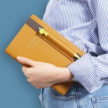 비오파파 2023년 고급 커플 업무용 명품 예쁜 업무 양장 A5 다이어리, 머스터드옐로