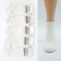 여자양말 발목양말 인따르시아 기본 화이트 5켤레묶음