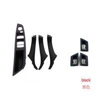 lhd 드라이버 사이드 인테리어 도어 핸들 패널 커버 bmw 5 시리즈 f10 f11 f18 520 523 525 528 530, 블랙 7pcs