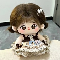 무속성 솜인형 면 작은 20cm 봉제 소녀 커플 여자 친구 선물 귀여운 사람 모양 휴머노이드, 무골 20cm, 본체인형+헤어스타일(옷없음)