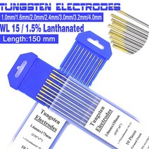 150mm 텅스텐 전극 Tig 용접봉 Tig 용접 토치 용 Tig 전극 WT20 WC20 WL15 WL20 WP WZ8 Professional Supply, WL15 골드, 1.6x5 2.4x5