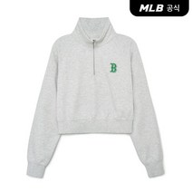 MLB 여성 미디움로고 크롭 반집업 맨투맨 BOS (L.Melange Grey)