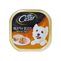 시저 반려견 주식캔, 소+닭, 100g, 4개