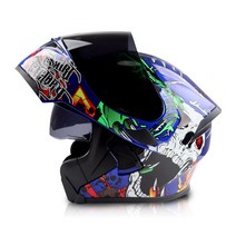 고스트 무늬 블루투스 시스템 풀페이스 헬멧 가벼운 오토바이 바이크 일체형 헬멧 용품 장비, AF_블루