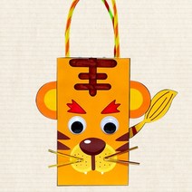 PGM1*^몰호랑이 종이 가방 만들기 5개묶음 공작시간재료 만들기수업 만들기패키지 미술교구 유치원 용교구^*1췤pgm, a^^*옵션없슴