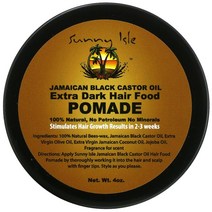 Sunny Isle 자메이카 블랙 캐스터 오일 엑스트라 다크 헤어 푸드 포마드 4 oz