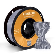 모델링 운용기능사 KINGROON-PLA 1KG 필라멘트 1.75mm 3D 프린터 인쇄 플라스틱 소재 거품 없음 2.2LBS 용, 은