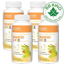 비비킹 키즈 멀티비타민 미네랄 츄어블 씹어먹는 종합 비타민 영양제 어린이 아이 여성 온가족 식약처 인증 건강기능식품, 츄어블 멀티비타민 4통(24개월분)