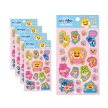 핑크퐁 아기상어 샤인 스티커 3탄, 혼합색상, 25개