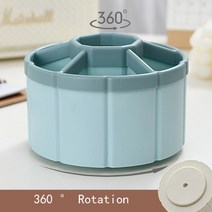 펜트레이 아크릴 원목 볼펜 연필꽂이 관람차 360 ° 회전 펜 홀더 대용량 귀여운 연필 보관함 데스크탑 정, 03 Blue