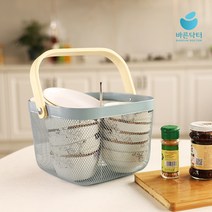 우드 핸들 철제 철망 바구니 바스켓, 12개, 화이트