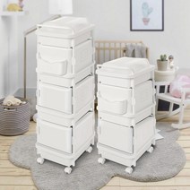 국민기저귀정리함 데일리리빙 원포켓 기저귀정리함3단4단 이동식 트롤리, 핑크, 미니포켓3단