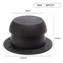 캠핑카 카라반 RV 에어 벤트 탑 장착 배기 팬 환기, 02 Black