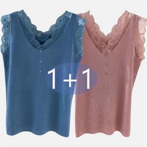 가은무역 TX070851 1+1 여름 여성 티셔츠 민소매 여자 나시 레이스 빅사이즈 캐주얼