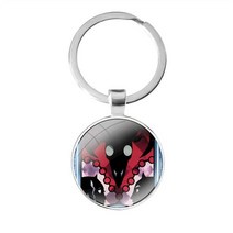타로 문 Cartoon Creative Lover Design glass cabochon keychain Bag Car key chain Ring Holder Charms keyc, [01] images 1