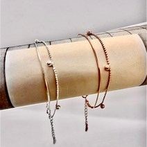 컷팅 은 원형 두줄 체인 악세사리 레이어드 패션 실버925 여성 팔찌 AG