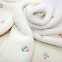 털원단 페이크 퍼원단 밍크원단 인조 털천 10mm 체리 자수