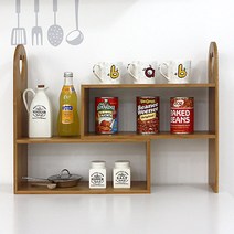 리빙위즈 웰빙 주방선반, 원목미색