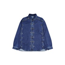 와이프로젝트 남여공용 클래식 버튼 패널 데님 셔츠 (SHIRT47-S23 NAVY) 네이비