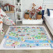 더블데코 서울여행 도로 아이방 유아 러그 놀이매트