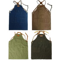 하이에이프런 카페 데님 캔버스 공방 바리스타 앞치마 방수앞치마 99종 컬러로고인쇄, 선택2.네임마킹단추형(카키), 1개