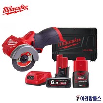 밀워키 M12 FCOT-632X M12 FUEL 컷 오프 툴 3인치 그라인더 6.0Ah 3.0Ah 배터리 각1개 충전기 케이스