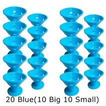 고무롤러 스폰지 판화 10/20pcs 소프트 고무 실리콘 헤어 컬러 트위스트 롤러 Curler 아니오 열 머리 스타, 04 20pcs Blue