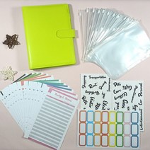 A5 6 PU 가죽 노트북 바인더 예산 플래너 주최자 링 커버 8 포켓 및 12 장 비용 시트, 09 lemo_02 A6