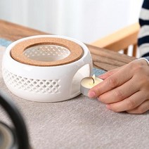 도자기 티워머 티포트 티팟 주전자 차 온도 유지 양초 일본식 보온 가열 백자 받침, 01 01 백자 받침대