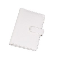 2023 다이어리 일기 다채로운 a5 a6 pu 마카롱 커버 바인더 유제품 노트북 하드 커버 리필 저널 여행자 가죽 커버 위클리 회사생활 빈티지 1년 일기장, 하얀