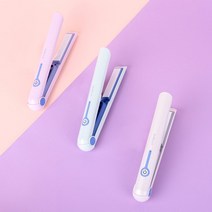 오엘라 휴대용 무선 충전식 고데기 여행용 C타입 미니 경량 헤어관리 스타일, 핑크