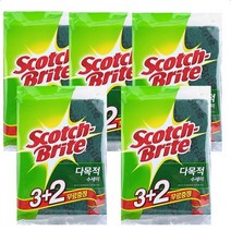 3M 스카치브라이트 주방용 설거지 다목적 수세미 소형, 5개, 5개입