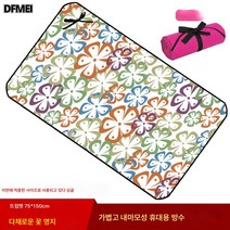 방수 잔디 매트 피크닉 매트 두꺼운 방습 매트 야외 캠핑 매트 봄가을 여행 휴대용 칸막이 비치 매트, 다채로운 치즈 꽃, 작은크기75*150Cm(싱글)