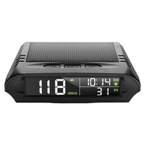 무선 solor gps 자동차 hud 헤드업 디스플레이 구동 앞 유리 프로젝터 디지털 속도계 속도 표시 과속 경보, 검은 색