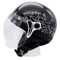 댐 트랙스 (DAMMTRAX) 오토바이 헬멧 하프 CARINA HARF (카리나 하프) BLACK RABBIT 여성 (57cm ~ 58cm), 블랙rabbit