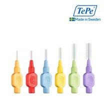 테페 스웨덴 교정용 임플란트용 치간칫솔 엑스트라 소프트 0.45~1.1mm 6개입, 옐로우 0.7mm, 6개