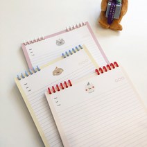[볼터치들] Happy day 줄 노트패드 제본버전 (3color B5), 옐로우, 추가(2장), 바나나우유