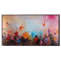 지폐저금통 인테리어저금통 돼지 흰색 연꽃 캔버스 손으로 그린 유화 추상 질감 그림 풍경 식물 잎 벽 예술, 158.120x240cm No Frame  F