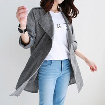 고등학생 트렌치형 자연스러운느낌 루즈핏 댄디한여성 데일리 발마칸 웨더코트 꾸안꾸 코트