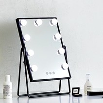 빅사이즈 LED 조명거울 화장 탁상거울 (블랙)