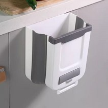 가정용 음식물 쓰레기통 씽크대 걸이형 쓰레기봉투 밀폐 벽걸이 휴지통 7L, 그레이