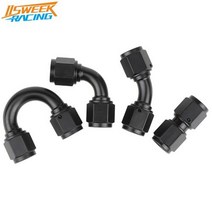 자동차연료펌프 범용 아노다이즈드 블랙 암암 스위블 피팅 연료 호스 어댑터 파이프 커넥터 시스템, AN12-90 Degree